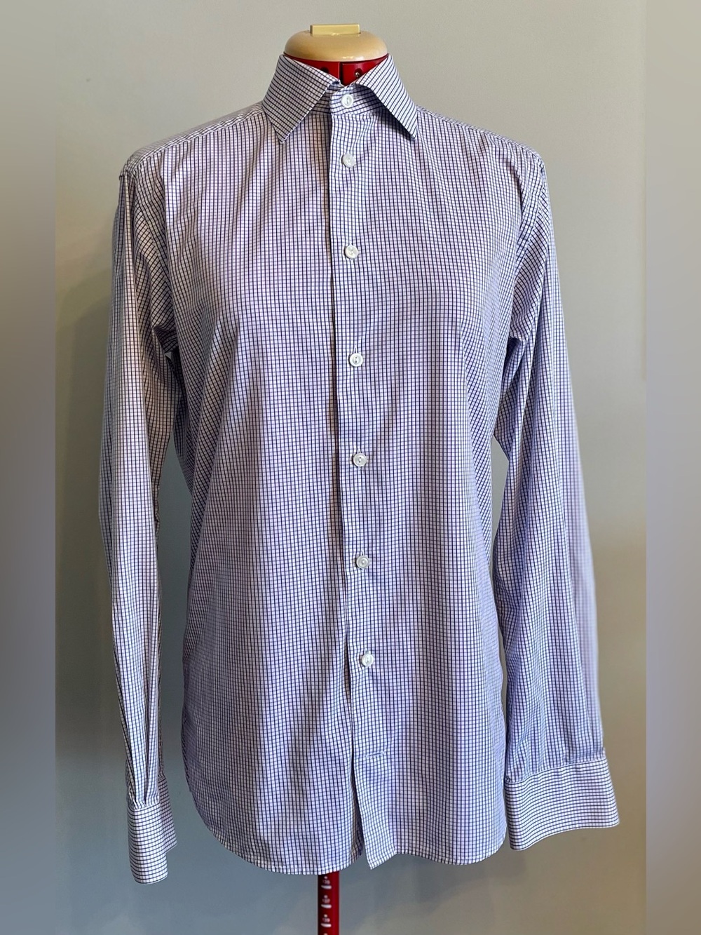 Eton - all cotton micro checkered shirt Size 38 (15”neck)